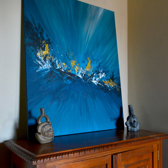 BLUE 100X80CM